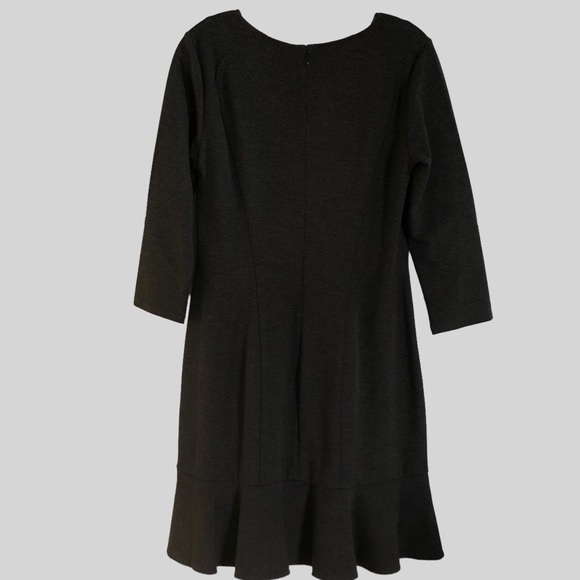 ❄️Ann Taylor Flounce Hem Dress. Heather Charcoal Grey. Size 8. - Picture 2 of 14